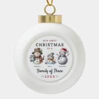 Familie der Schneemänner drei Weihnachten