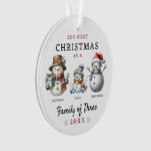 Familie der Schneemänner drei Weihnachten Ornament (Vorderseite)