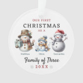 Familie der Schneemänner drei Weihnachten Ornament (Vorderseite)