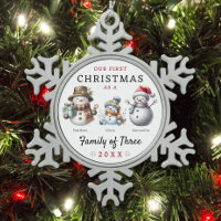 Familie der Schneemänner drei Weihnachten