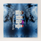 Familie der Schneemänner in vier Personalisierten Puzzle (Horizontal)