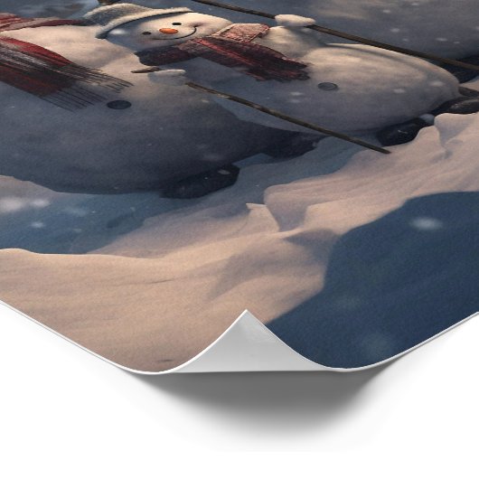 Familie der Schneemänner Poster (Ecke)