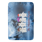Familie der Schneemänner - Viererferien mit indivi Badematte (Vorderseite Vertikal)