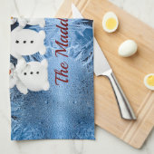 Familie der Schneemänner von vier Küchenhandtücher Geschirrtuch (Viertel Falte)