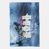 Familie der Schneemänner von vier Küchenhandtücher Geschirrtuch (Vertikal)