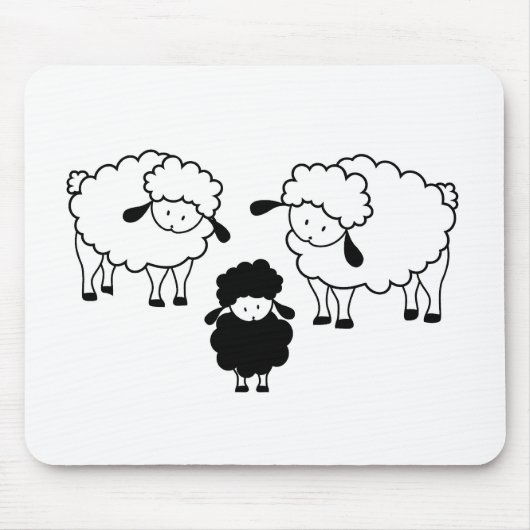 Familie der schwarzen Schafe Mousepad (Vorne)