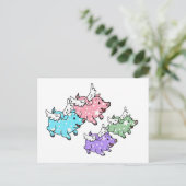 Familie der Schweine Postkarte (Stehend Vorderseite)