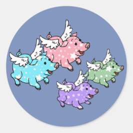 Familie der Schweine Runder Aufkleber