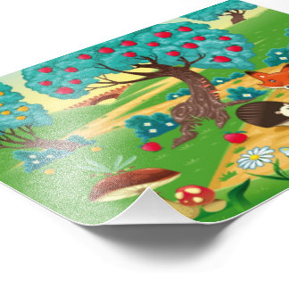 Familie der Tiere im Holz. Fotodruck