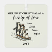 Familie der vier ersten Weihnachten Ornament Aus Metall (Rückseite)