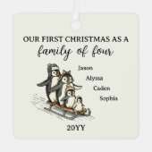 Familie der vier ersten Weihnachten Ornament Aus Metall (Vorderseite)