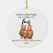 Familie der vier ersten Weihnachtsbären Keramik Ornament (Vorne)