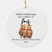 Familie der vier ersten Weihnachtsbären Keramik Ornament (Hinten)