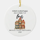 Familie der vier ersten Weihnachtslion Keramik Ornament (Vorne)