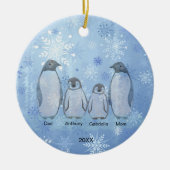 Familie der vier Pinguine Weihnachten Keramik Ornament (Vorne)
