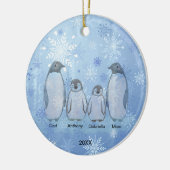 Familie der vier Pinguine Weihnachten Keramik Ornament (Links)