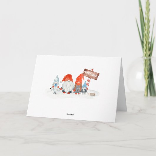 Familie der vier Weihnachtskarten Dankeskarte (Rückseite)