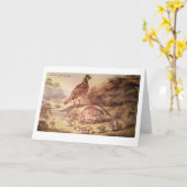 Familie der Wachtel-Gruß-Karte Karte (Gelbe Blume)