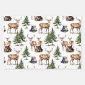 Familie der Waldtiere, die durch den Wald fressen Geschenkpapier Set (Vorderseite)