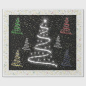 Familie der Weihnachtsbaumen - Geschenkpapier (Flach)