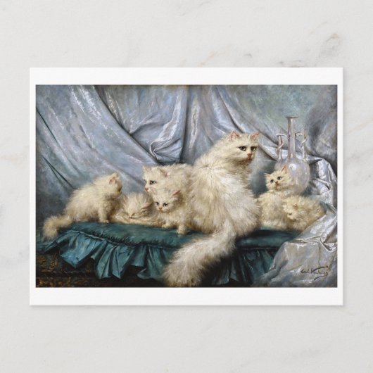 Familie der weißen Katze, Carl Kahler Postkarte (Vorderseite)