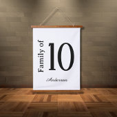 Familie des Personalisierten Nachnamens "Number" Wandteppich Mit Holzrahmen