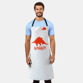 Familie Dinosaurier Personalisiert Mens Womens Red Schürze (Getragen)