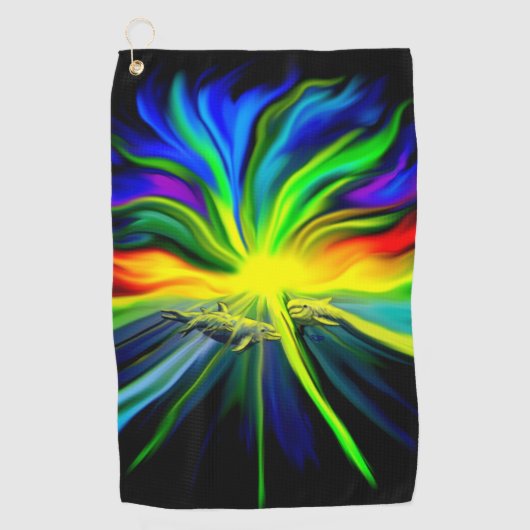 Familie Dolphin im Sonnenschein Golfhandtuch (Vorderseite)