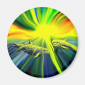 Familie Dolphin im Sonnenschein Magnet (Vorne)