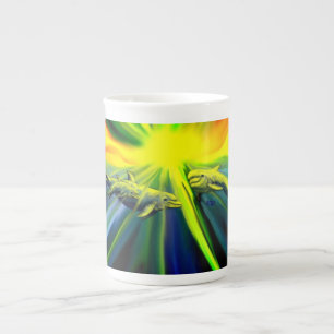 Familie Dolphin im Sonnenschein Porzellantasse