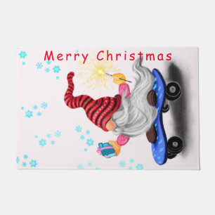 Familie Doormat Frohe Weihnachtsgnome mit Geschenk Fußmatte