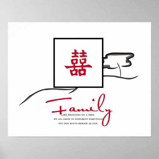 Familie - doppeltes Glückspilster Poster (Vorne)