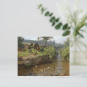 Familie Duck am Weir Carl Jutz Postkarte (Stehend Vorderseite)