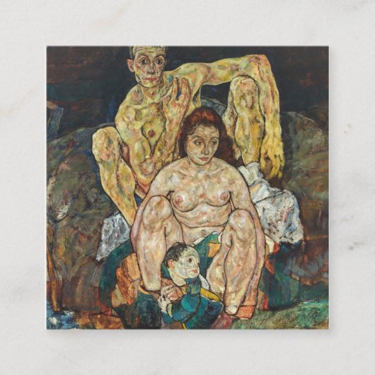 Familie Egon Schiele 1918 Quadratische Visitenkarte (Vorderseite)