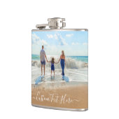 Familie - Einzigartiges Design-Foto und Text Flachmann (Links)
