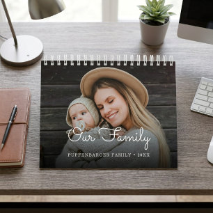 Familie Elegant Schriftfamilie Fotocollage 2-Jahre Kalender