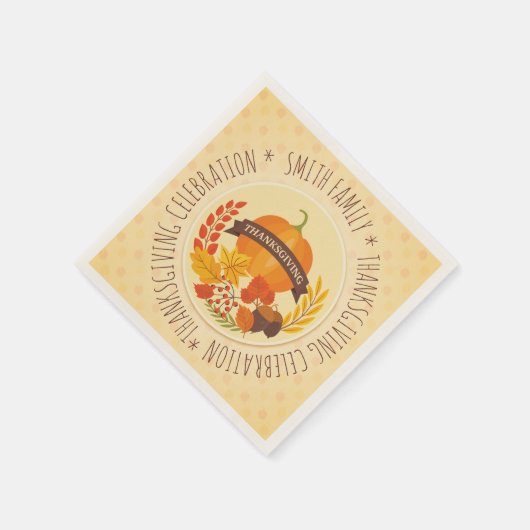 Familie. Erntedank-Feier. Custom. Serviette (Ecke)