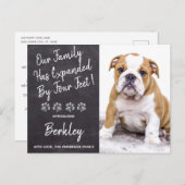 Familie erweitert um vier Meter neuen Haustier Wel Ankündigungspostkarte (Vorne/Hinten)