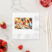 Familie feiert Pessach, Serviette (Beispiel)