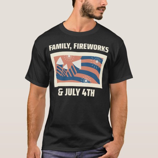 Familie, Feuerwerk & 4. Juli T-Shirt (Vorderseite)