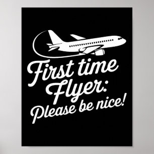 Familie fliegt zum ersten Mal mit dem Flugzeug Kin Poster