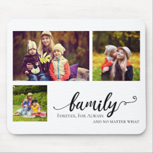 Familie Forever 3 Foto-Collage süße Zitate Mutter Mousepad