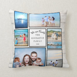 Familie FotoCollage Rustic Wir sind Familie Kissen