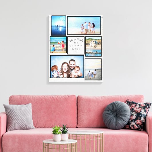 Familie FotoCollage Rustic Wir sind Familie Leinwanddruck (Insitu (Wohnzimmer))