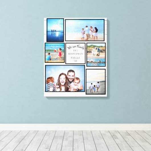 Familie FotoCollage Rustic Wir sind Familie Leinwanddruck (Insitu (Holzboden))