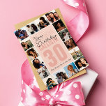 Familie Freunde Foto Collage Frame Happy Geburtsta Karte<br><div class="desc">Diese coole und niedliche Geburtstagskarte ist perfekt für alle Freunde oder Familienmitglieder geeignet. Es enthält sechzehn individuell anpassbare Fotografien in einem Frame-Format mit dem Zitat "Happy (30.) Geburtstag, " in Schwarz und Rose rosa mit dem Namen und Alter "30" (die auf jedes Alter geändert werden können) in Rose rosa auf...</div>