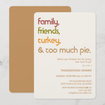 Familie, Freunde, Truthahn, Pie Moderne Thanksgivi