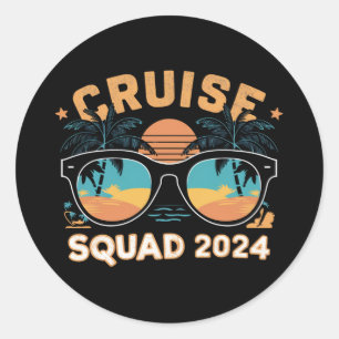 Familie Freunde Urlaub Schifffahrt 2024 Runder Aufkleber