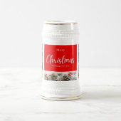 Familie frohe Weihnachten Glück Neujahr 4 Fotos Bierglas (Mittel)