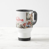 Familie frohe Weihnachten Glück Neujahr 4 Fotos Reisebecher (VorderseiteRechts)